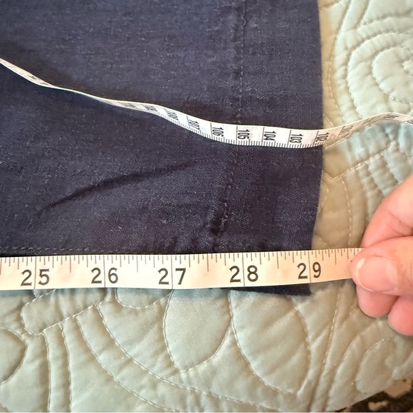 NWT Beau Dawson Women’s Navy Wide Leg Linen Pants Size L - Picture 9 of 10